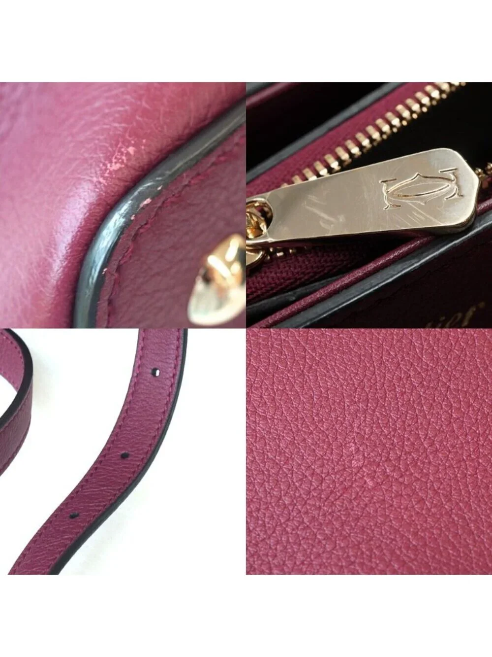 Cartier Shoulder Bag Gold Bordeaux